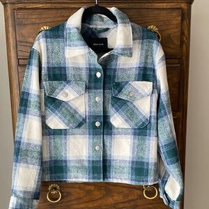 New Look Blue and White Plaid Shacket
